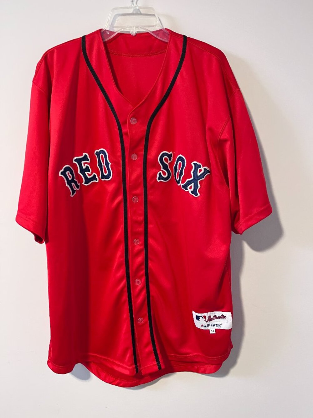 Boston Red Sox #34 Majestic Sewn Red Size 54 Adult Jersey